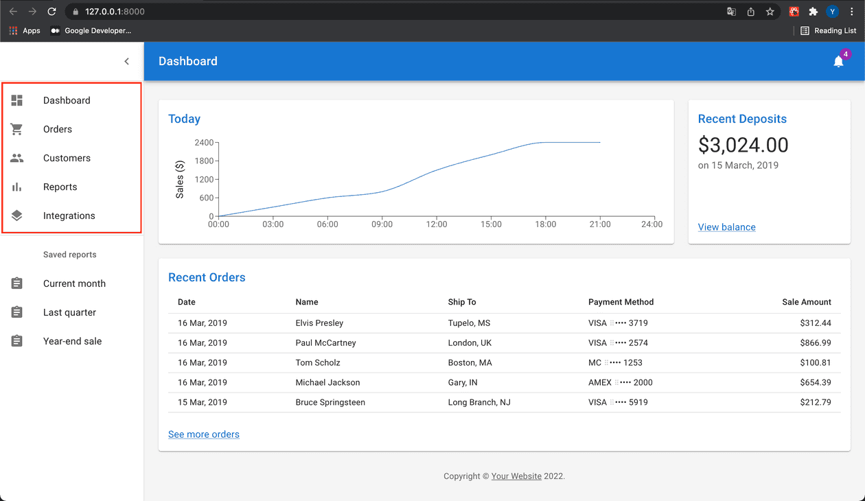 Routing example using MUI Dashboard based on React Yerin Blog